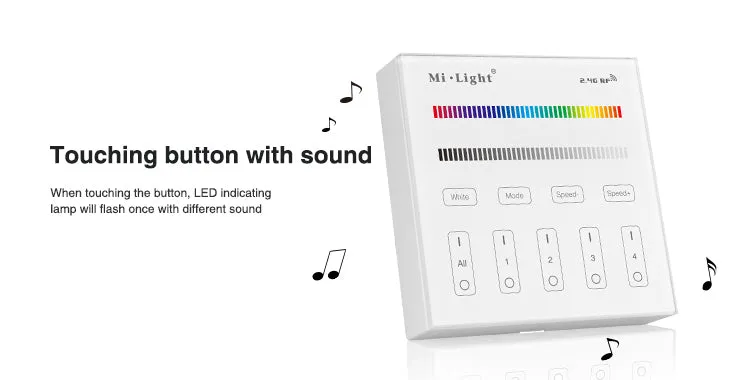 LED RGBW Mi-Light 4-Zone Wall Mount Panel Remote