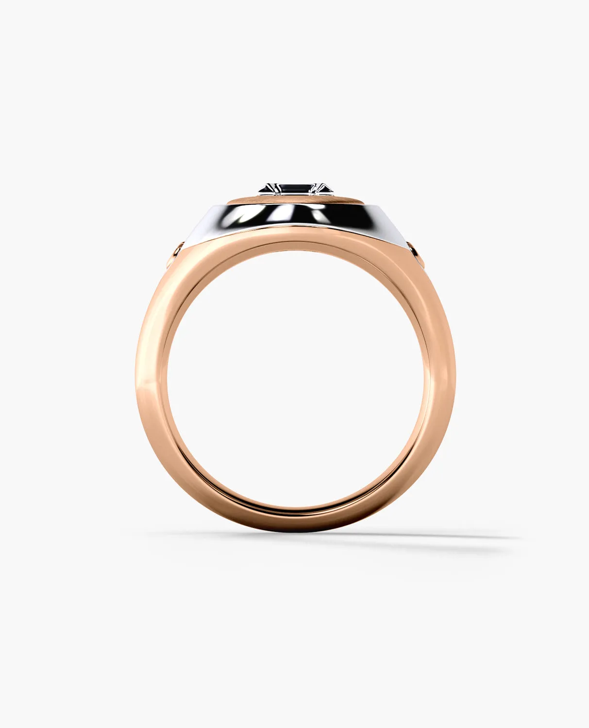 LODESTAR Two-Tone Gold Initial Signet Ring
