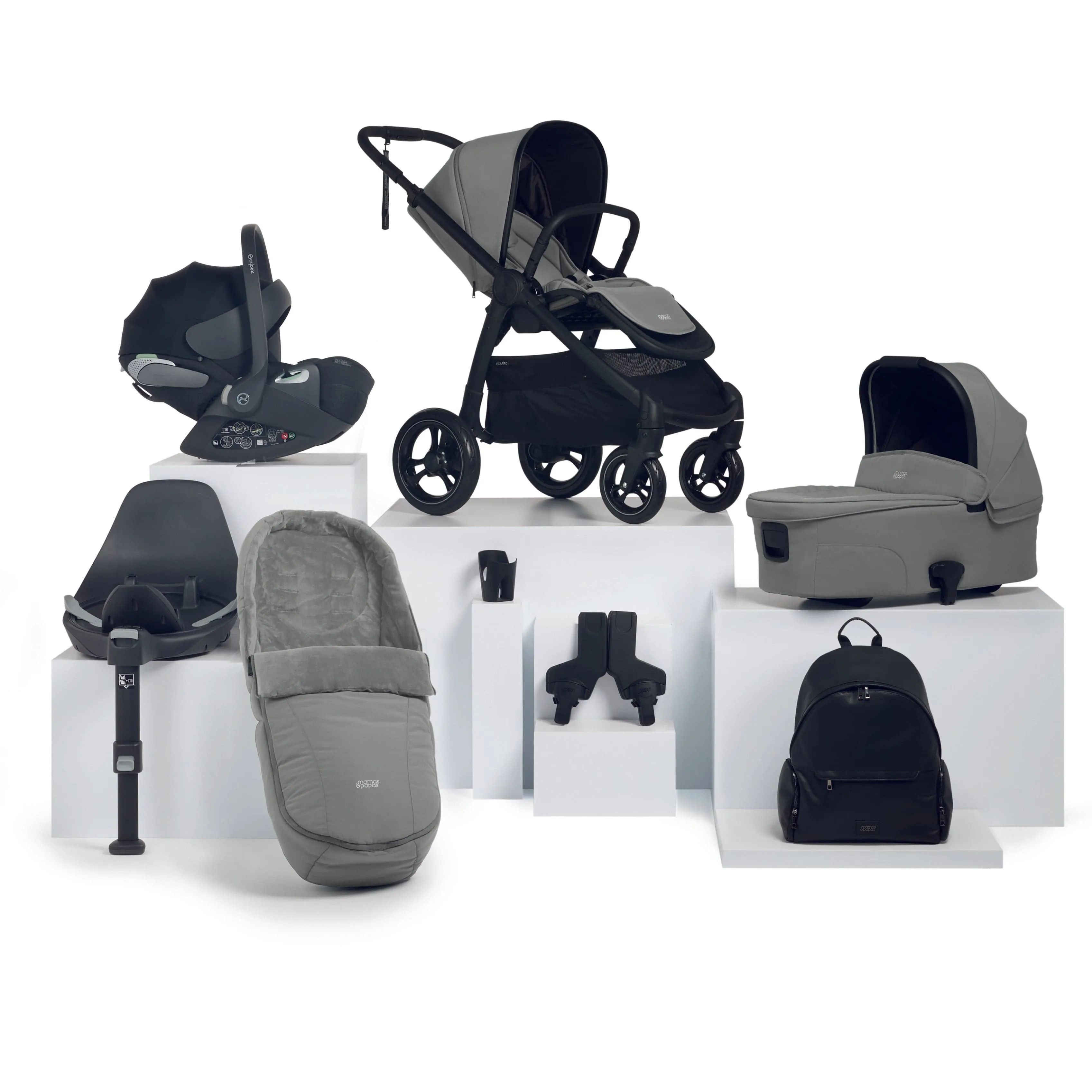 Mamas & Papas Ocarro Complete 8-Piece Cybex Bundle in Flint Grey