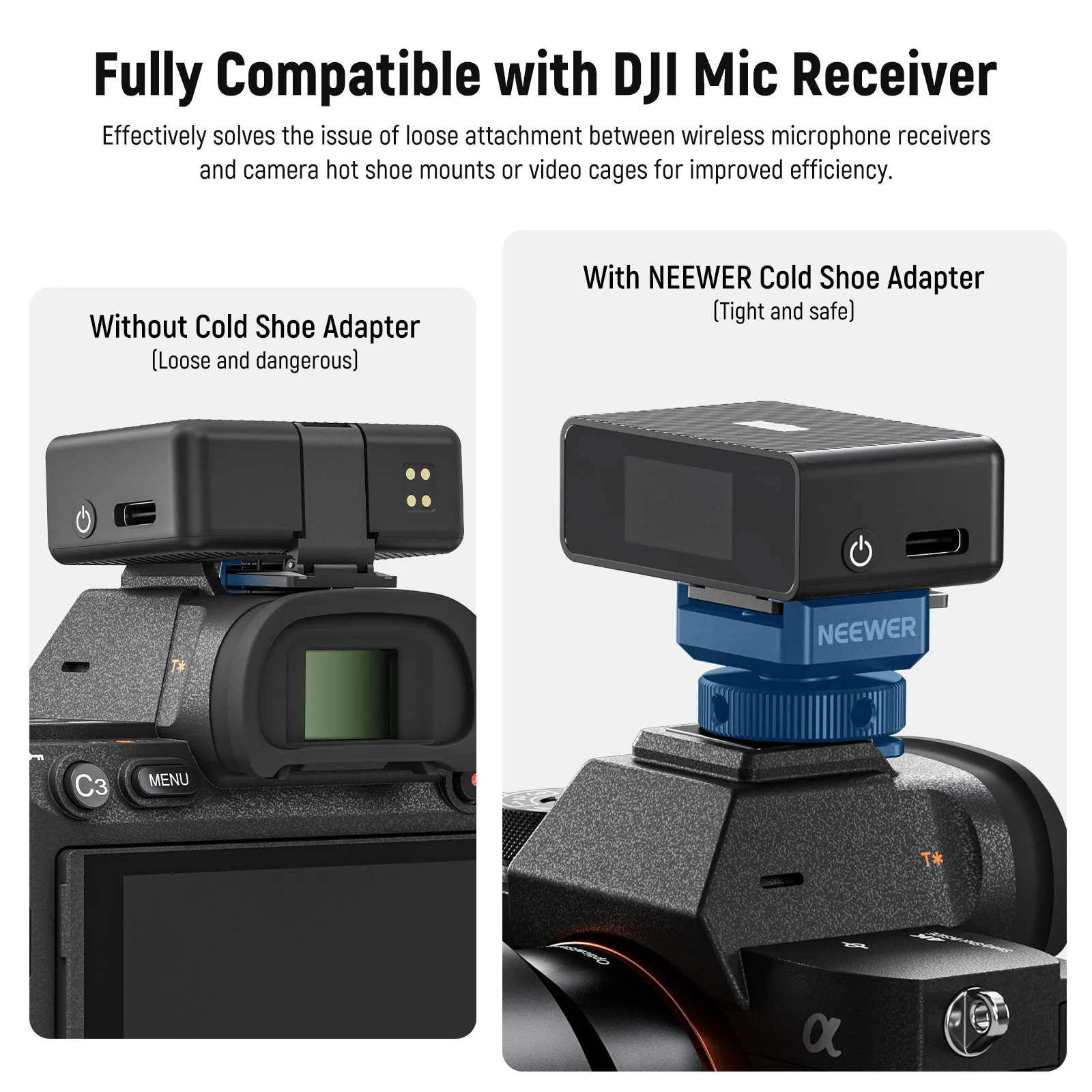 NEEWER UA030 Cold Shoe Mount Adapter For DJI Wireless Microphone