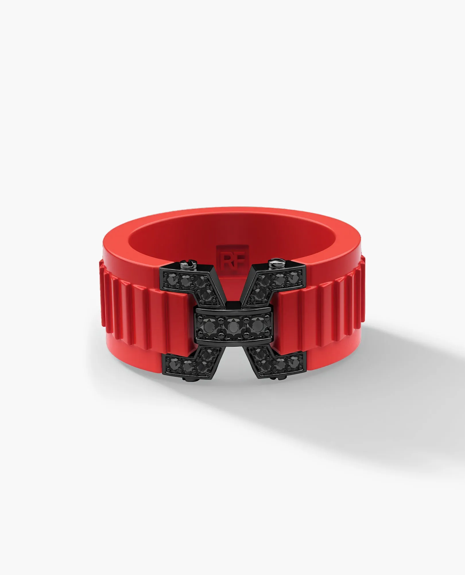 NORTHSTAR Atomic Silicone & EverBlak Black Gold Ring with 0.25ct Black Diamonds