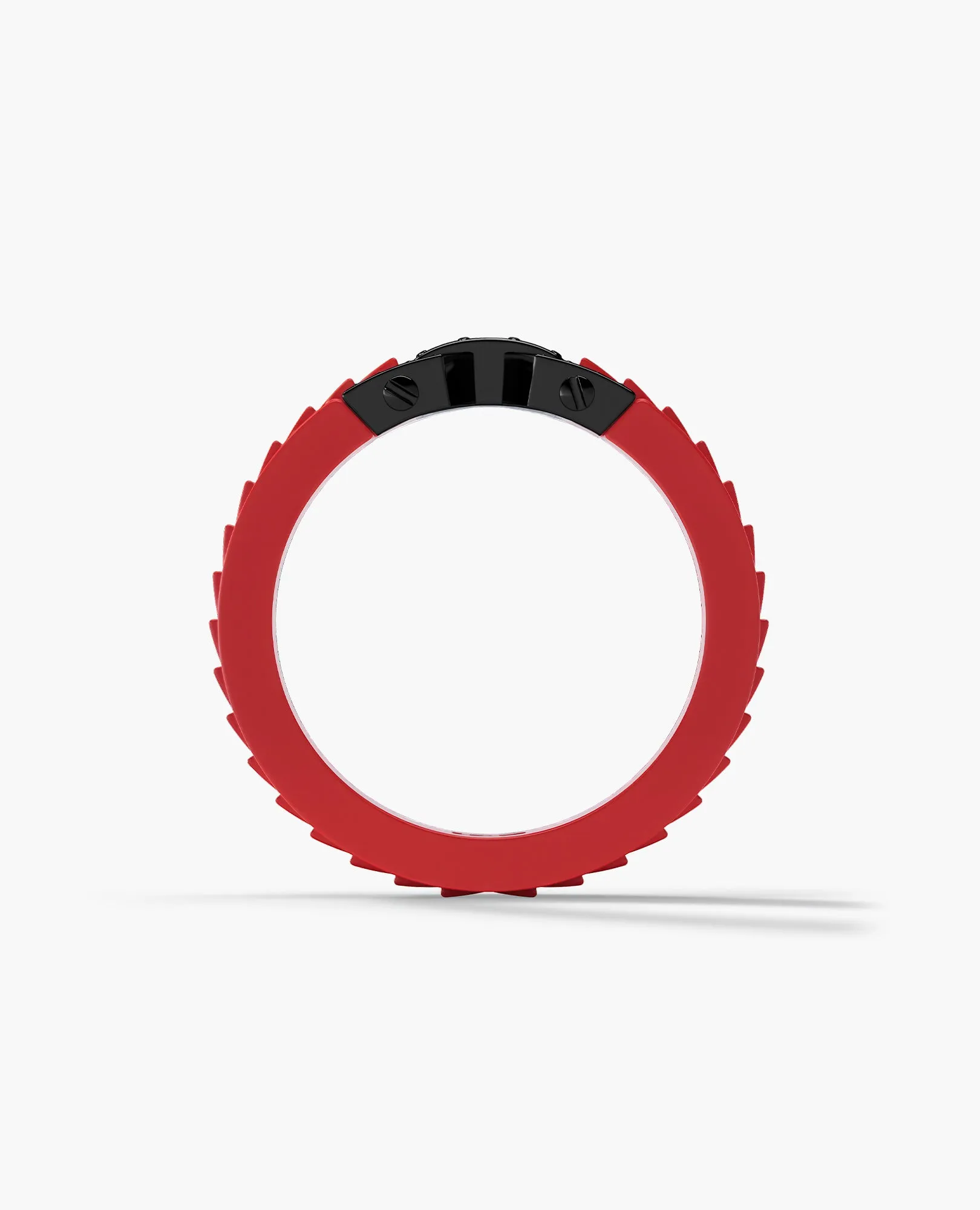 NORTHSTAR Atomic Silicone & EverBlak Black Gold Ring with 0.25ct Black Diamonds