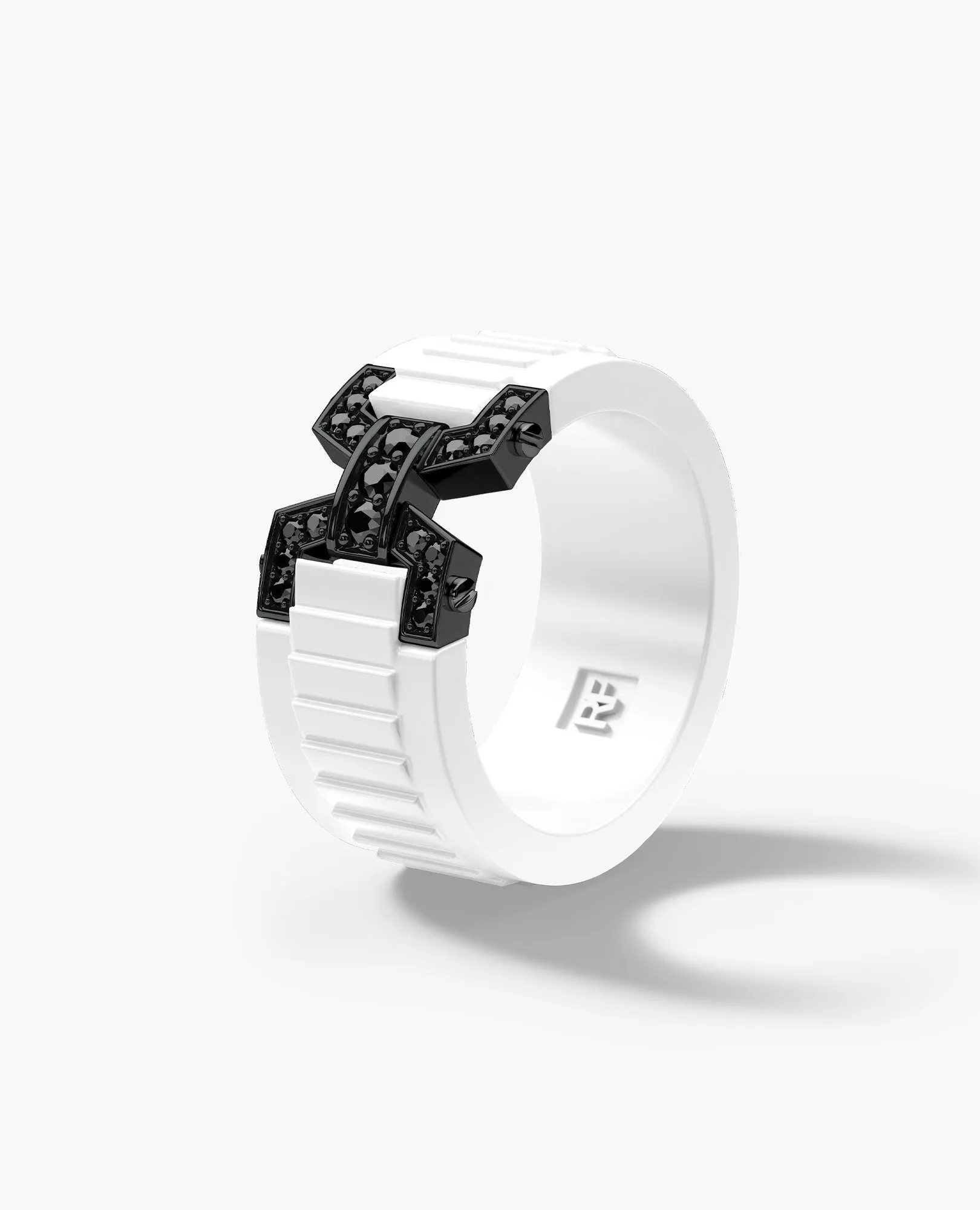 NORTHSTAR Atomic Silicone & EverBlak Black Gold Ring with 0.25ct Black Diamonds