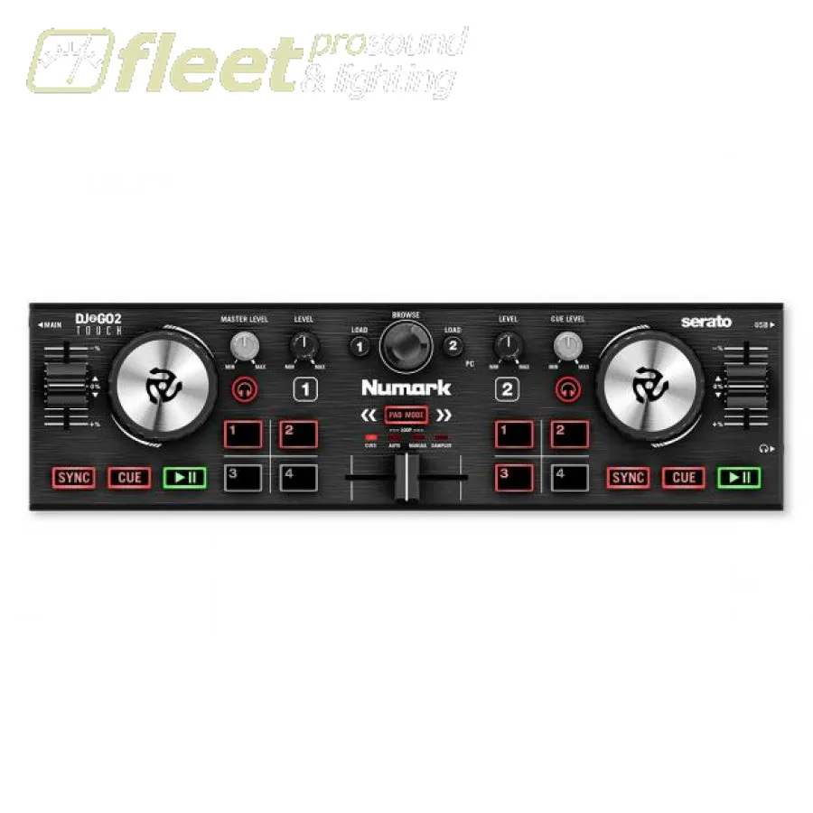 Numark DJ2GO2 Touch Pocket DJ Controller with Capacitive Touch Jog Wheels