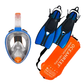 Ocean Reef ARIA Classic Snorkaling Mask   DUO II Fins w/ Dry Bag Buoy