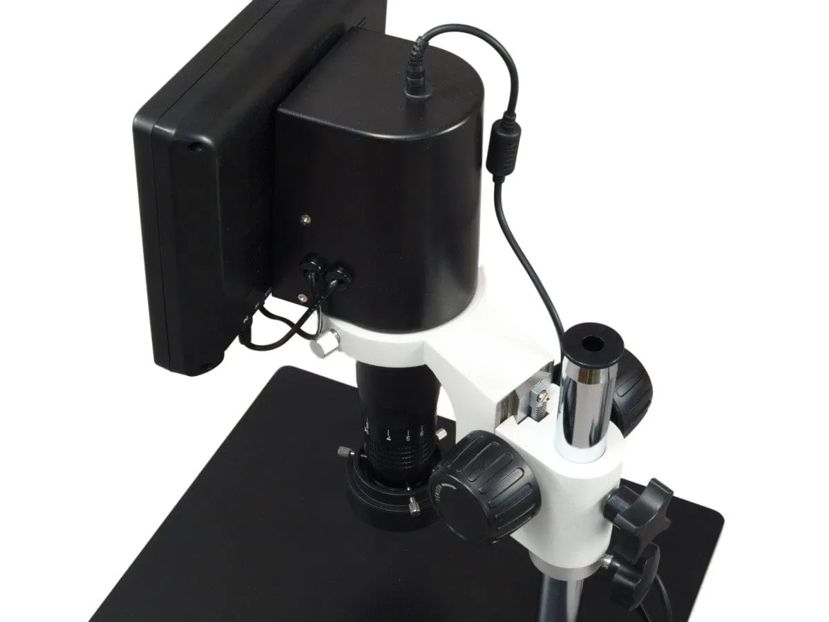 OMAX Video Inspection Zoom Digital Microscope 11X-102X Magnification with 8" LCD Monitor and 96-LED Ring Light