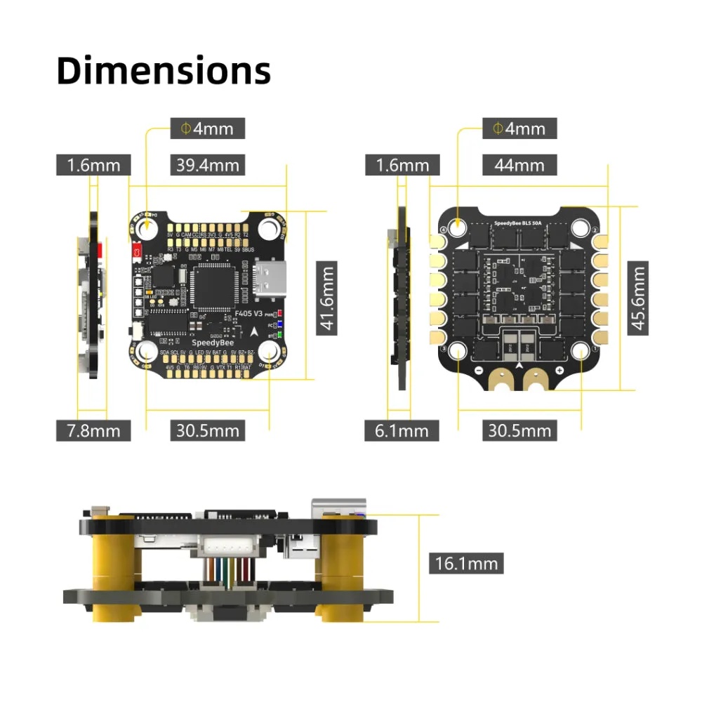 Original SpeedyBee Flying Tower F405 V3 and 50A F4 Flying Tower Flight Control ESC Bluetooth Adjustment FPV Traveling Drone