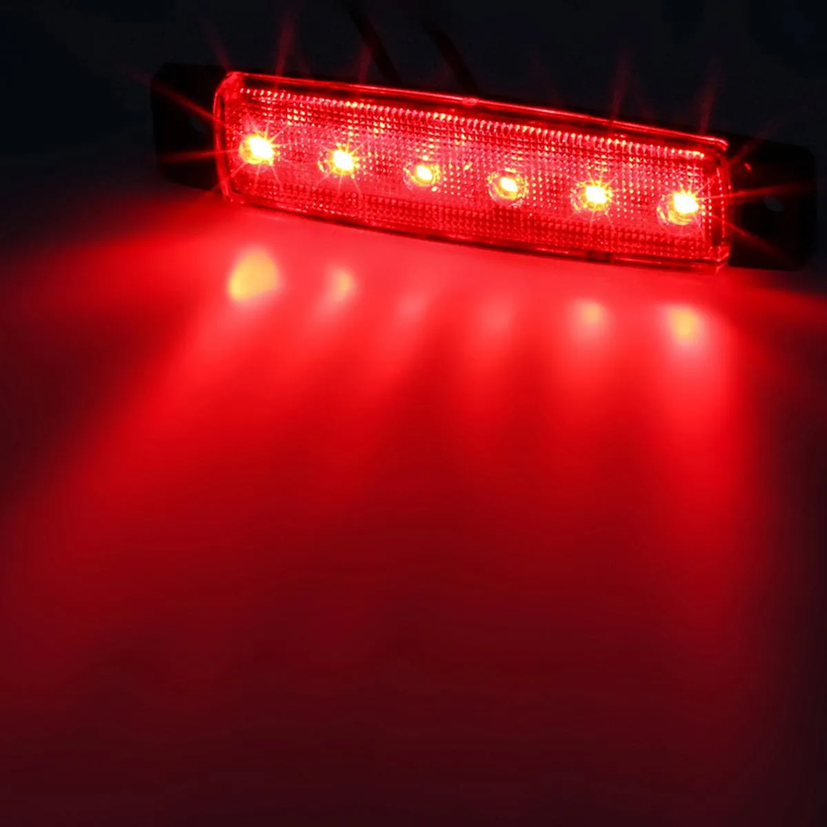 Partsam 10 x 3.8 Truck Bus Boat Trailer Amber Red Side Marker Indicators Light Lamp 6LED Marker Light Amber, Rear Side Marker Light, Truck Cab Marker Light, RV Marker Light