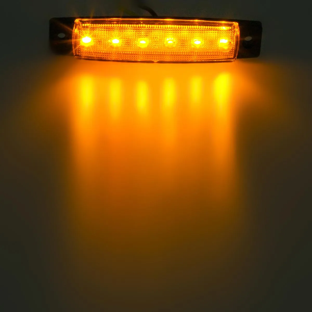 Partsam 10 x 3.8 Truck Bus Boat Trailer Amber Red Side Marker Indicators Light Lamp 6LED Marker Light Amber, Rear Side Marker Light, Truck Cab Marker Light, RV Marker Light