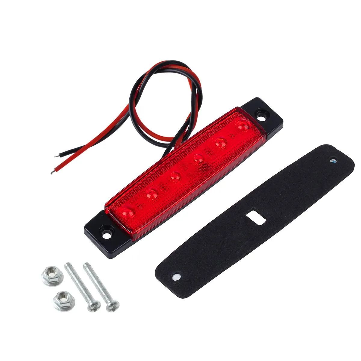 Partsam 10 x 3.8 Truck Bus Boat Trailer Amber Red Side Marker Indicators Light Lamp 6LED Marker Light Amber, Rear Side Marker Light, Truck Cab Marker Light, RV Marker Light