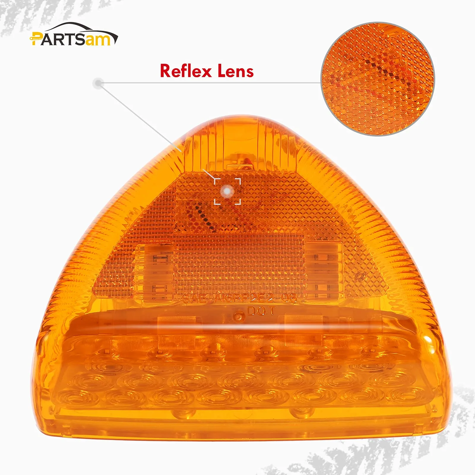 Partsam Triangle Amber LED Turn Signal Lights for Peterbilt Trucks