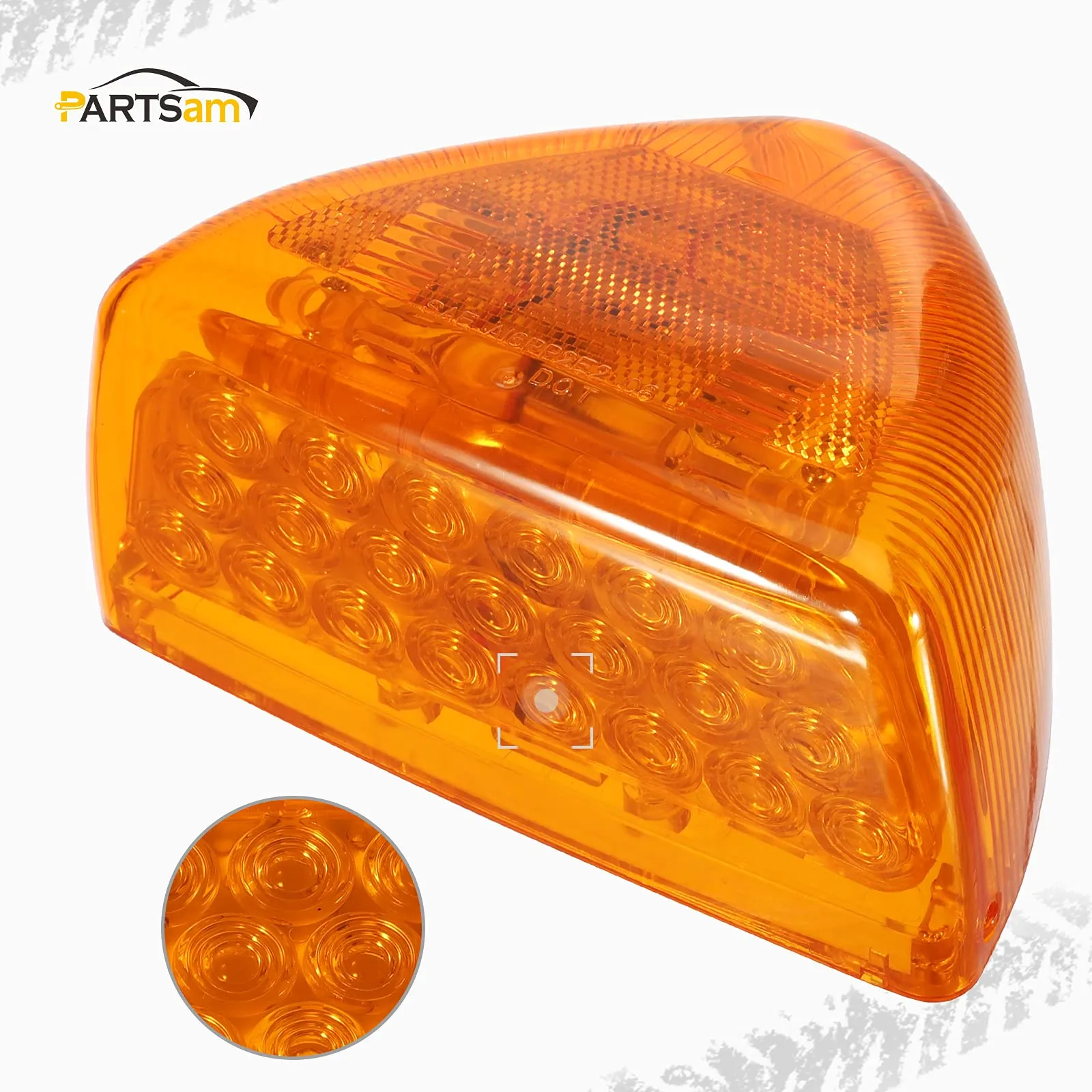 Partsam Triangle Amber LED Turn Signal Lights for Peterbilt Trucks