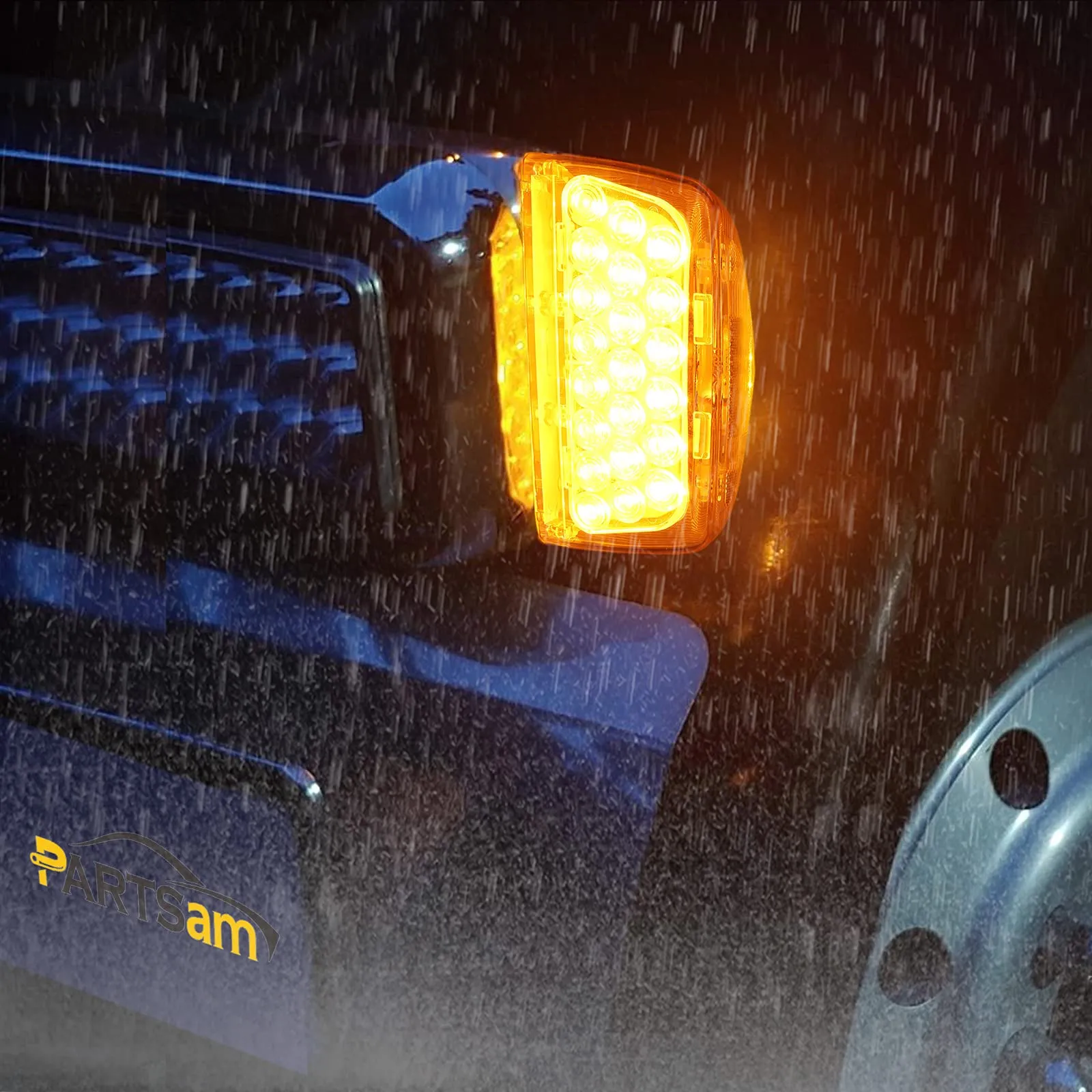 Partsam Triangle Amber LED Turn Signal Lights for Peterbilt Trucks