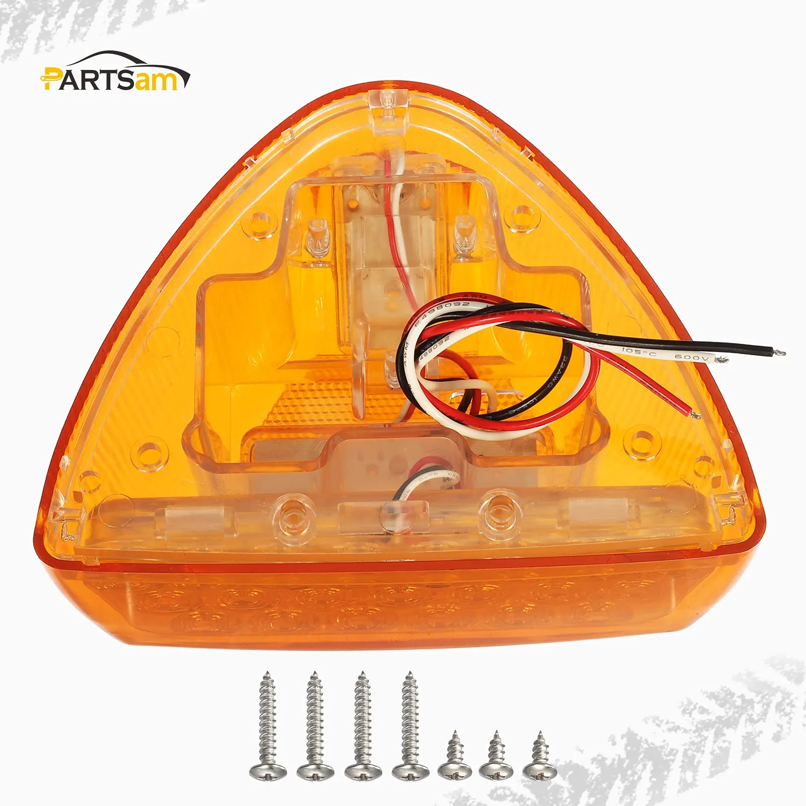 Partsam Triangle Amber LED Turn Signal Lights for Peterbilt Trucks