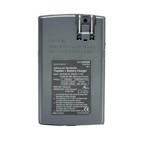 ProMaster - Traveler   Charger for most Canon Batteries