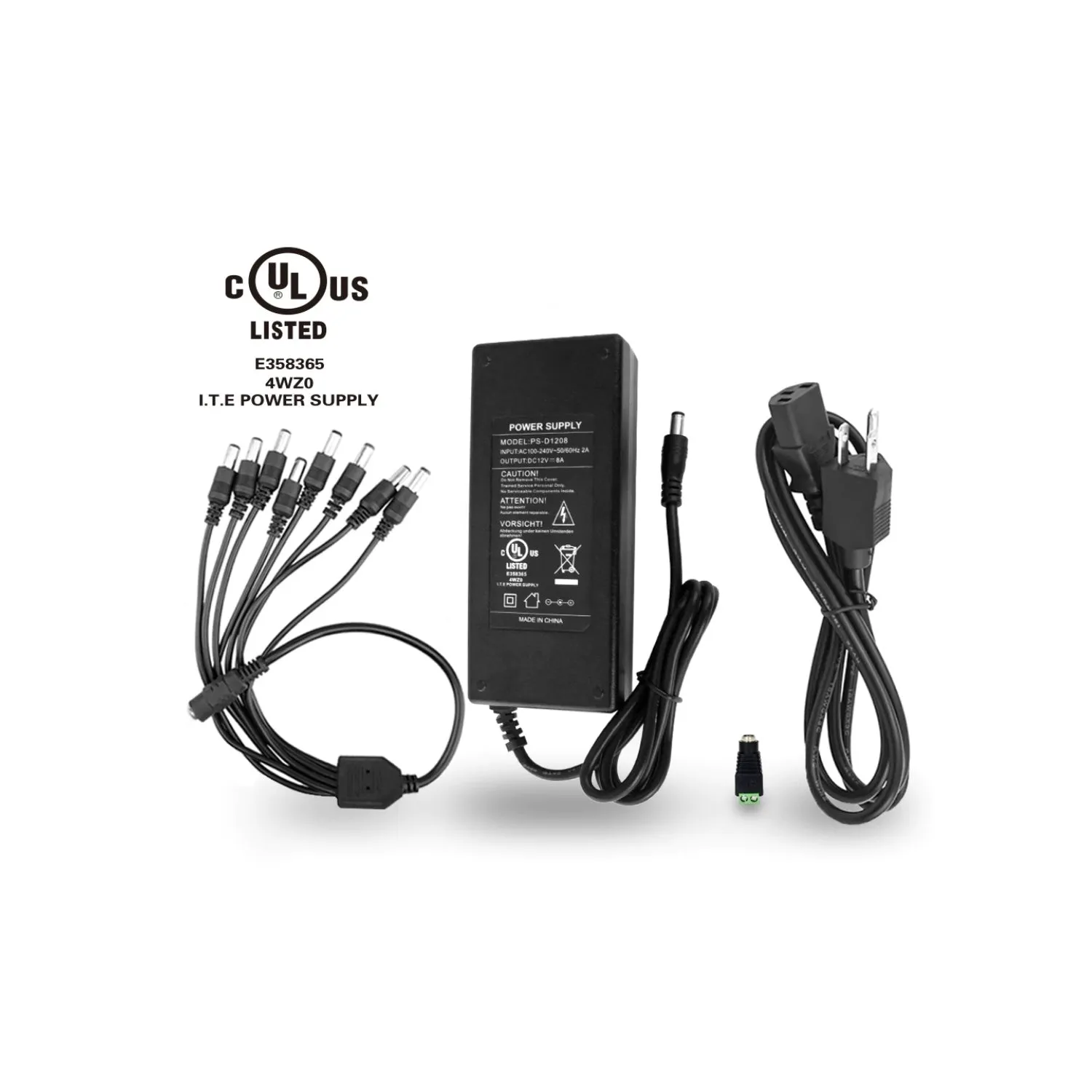 PS-D1208 DC12V 5A power adapter for CCTV camera or LED light UL Listed