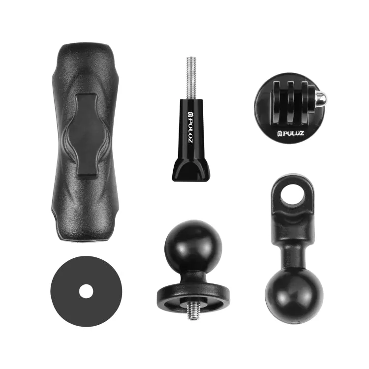 PULUZ Motorcycle Holder Mirror Base Hole Fixed Mount for GoPro and Other Action Cameras(Black)