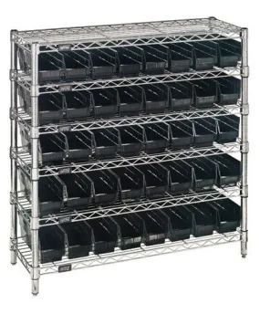 Quantum WR6-36-1236-101CO Wire Shelving System with 6 Shelves, 12" x 36" x 36"
