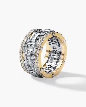 Ready to Ship - BRIGGS Two-Tone Gold Ring with 2.10ct Diamonds - Wide Version