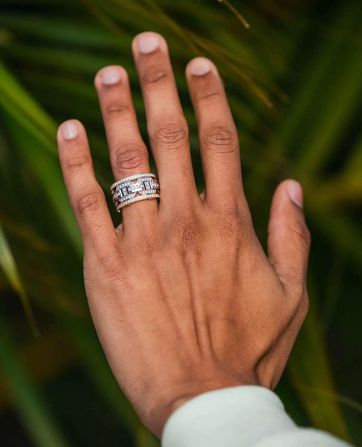 Ready to Ship - BRIGGS Two-Tone Gold Ring with 2.10ct Diamonds - Wide Version