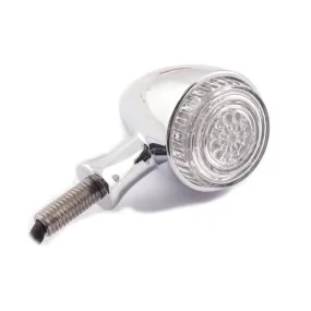 Round Bullet LED Combination Rear Tail Light   Indicators (Pair) - Chrome - Motorcycle Storehouse 913886