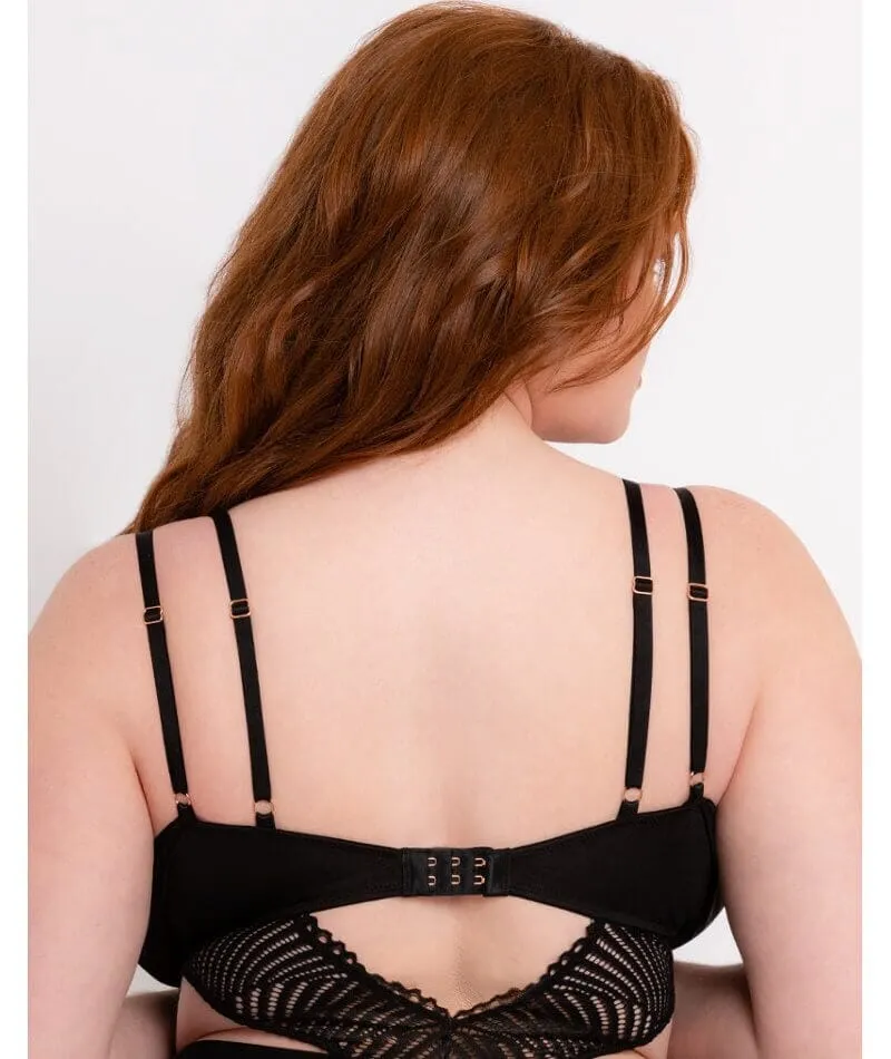 Scantilly After Hours Stretch Lace Teddy - Black