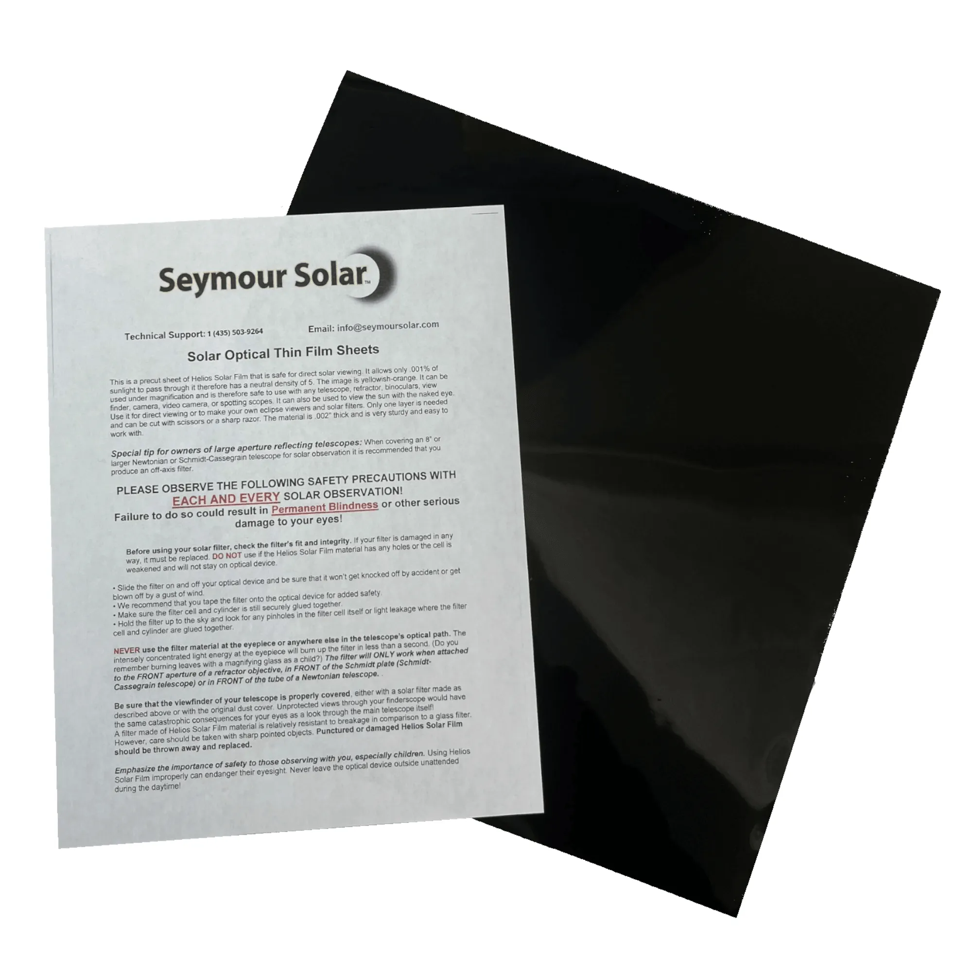 Seymour Hyperion Solar Filter Thin Film Sheets