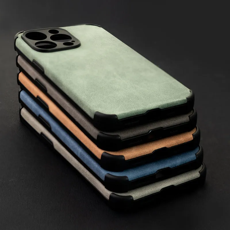 Smoke Grey Suede Finish Luxury iPhone Case