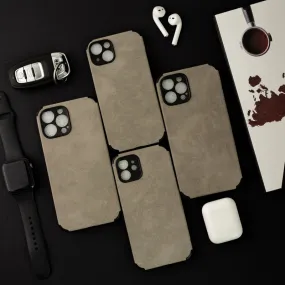 Smoke Grey Suede Finish Luxury iPhone Case