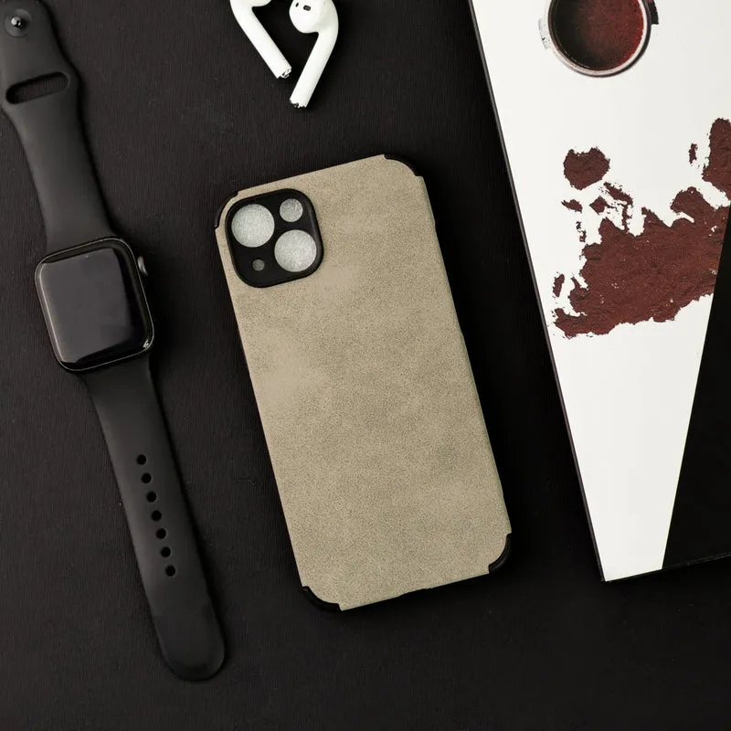 Smoke Grey Suede Finish Luxury iPhone Case
