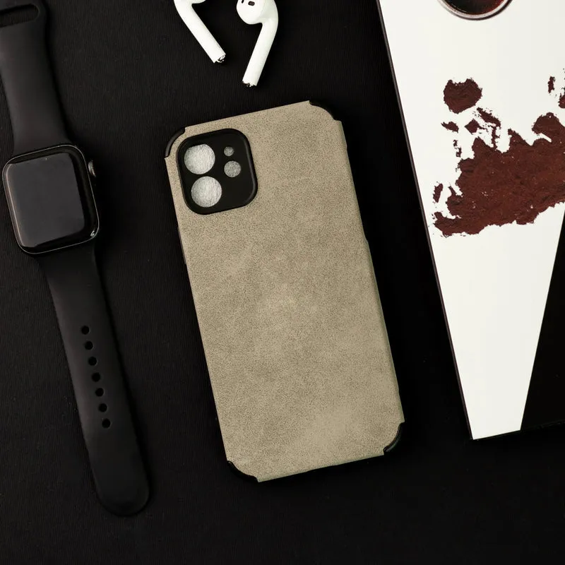 Smoke Grey Suede Finish Luxury iPhone Case