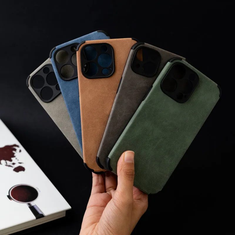 Smoke Grey Suede Finish Luxury iPhone Case