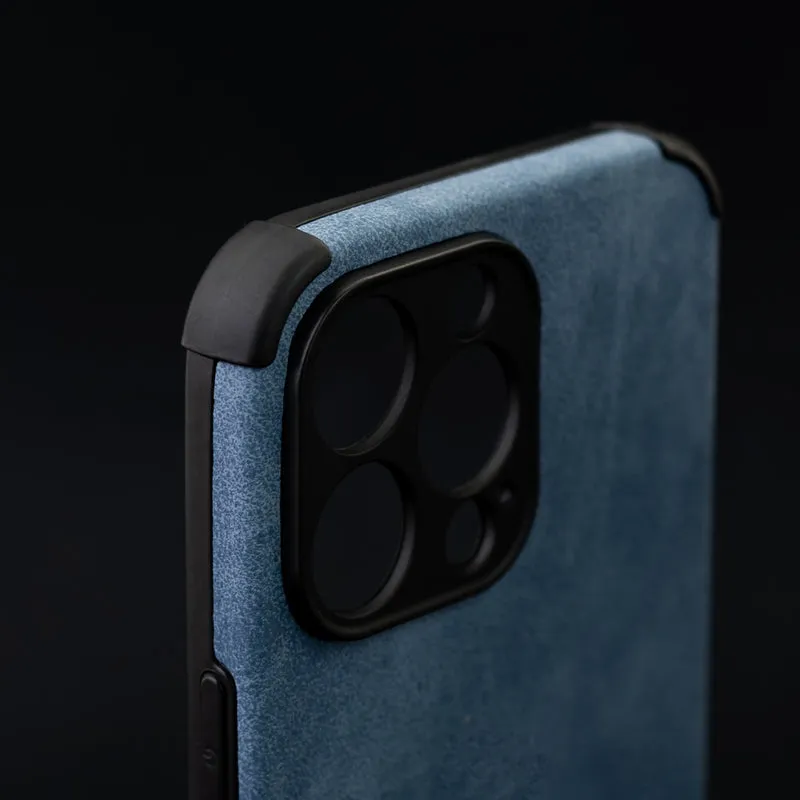 Smoke Grey Suede Finish Luxury iPhone Case