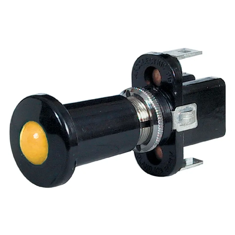 Switch Push/Pull Iluminated Amber 12 volt LED bg1