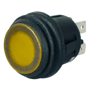 Switch Rocker Round On/Off Amber LED 24 volt bg1