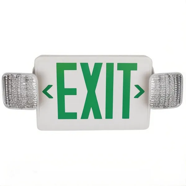 TCP LED Universal Combo Emergency Exit Sign with Battery Backup, UL Listed, Red/Green Letters, Remote Capable, 120-277V, 90-Minute Emergency Lighting, Commercial Emergency Lighting, Single & Multi-Pack Options