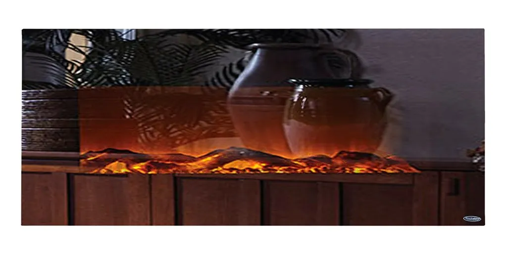 The Onyx Mirror Glass 80008 50 Inch Wall Mounted Electric Fireplace
