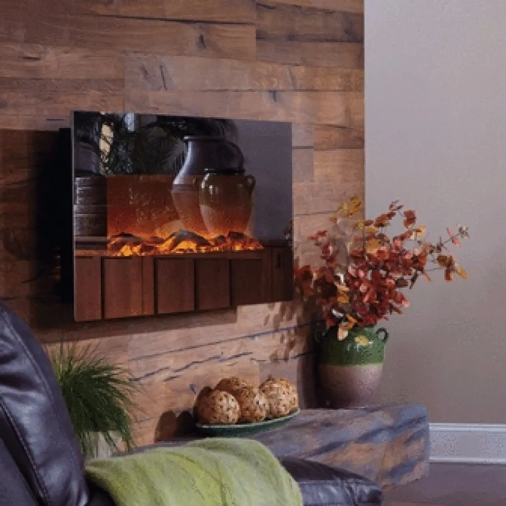 The Onyx Mirror Glass 80008 50 Inch Wall Mounted Electric Fireplace