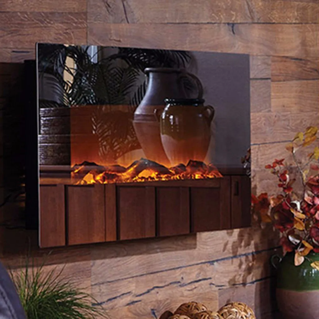 The Onyx Mirror Glass 80008 50 Inch Wall Mounted Electric Fireplace