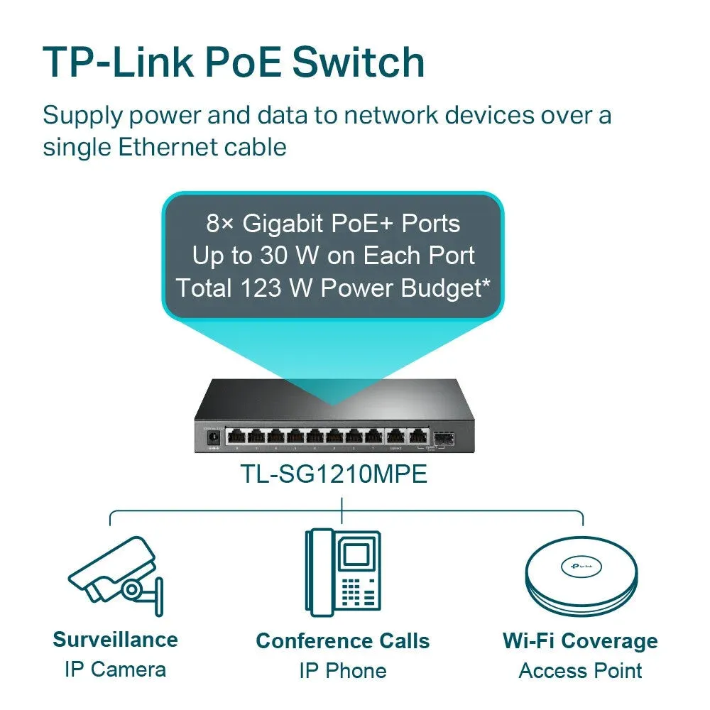 TP-Link 10-Port Gigabit Easy Smart Switch with 8-Port PoE 