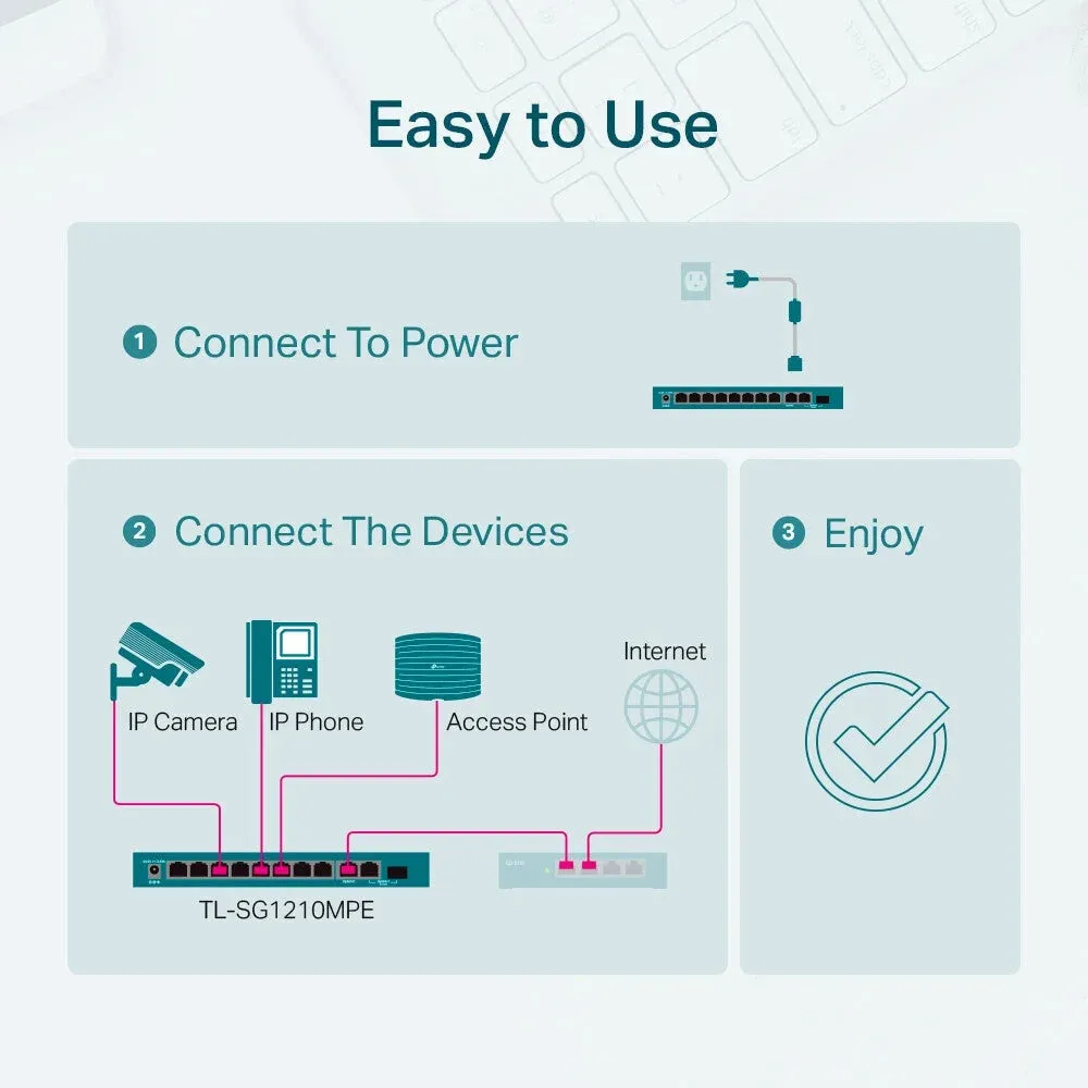 TP-Link 10-Port Gigabit Easy Smart Switch with 8-Port PoE 