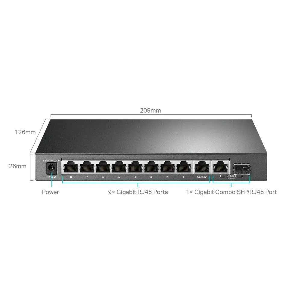 TP-Link 10-Port Gigabit Easy Smart Switch with 8-Port PoE 