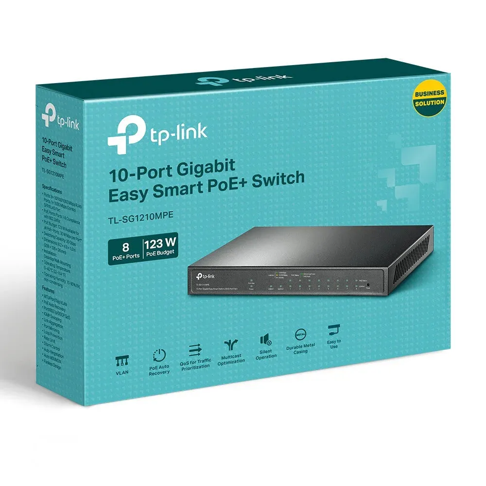 TP-Link 10-Port Gigabit Easy Smart Switch with 8-Port PoE 