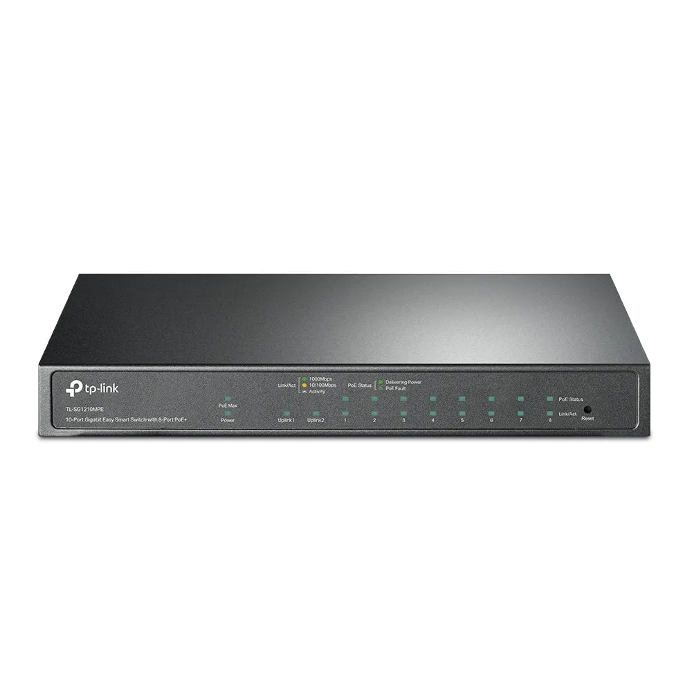 TP-LINK USA CORPORATION TL-SG1210MPE 10-PORT GIGABIT EASY SMART SWITCH 8-PORT