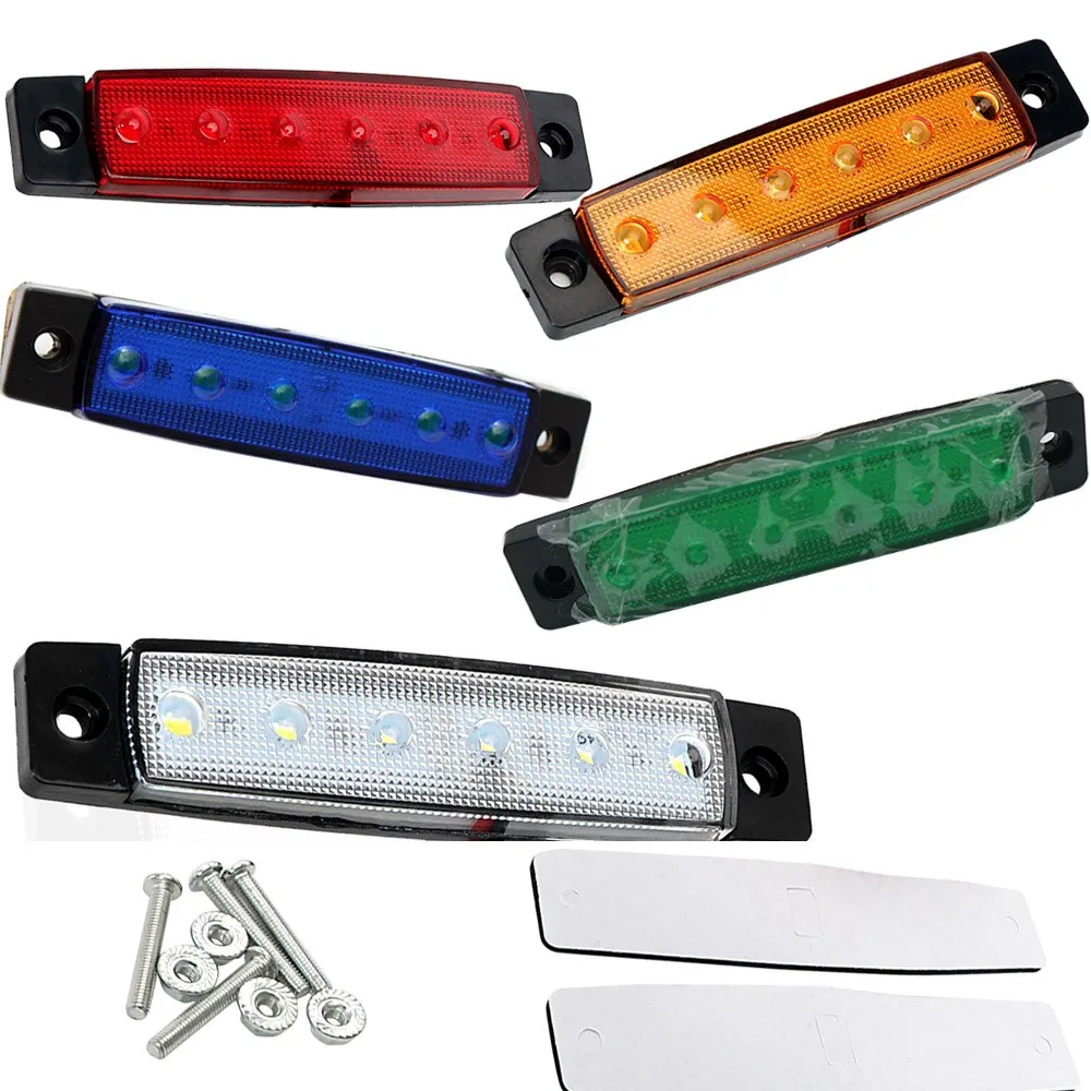 Truck Trailer Side Marker Indicators light Car Signal Brake Rear Warning Taillight 6LED 12V 24V emergency lights car accessories