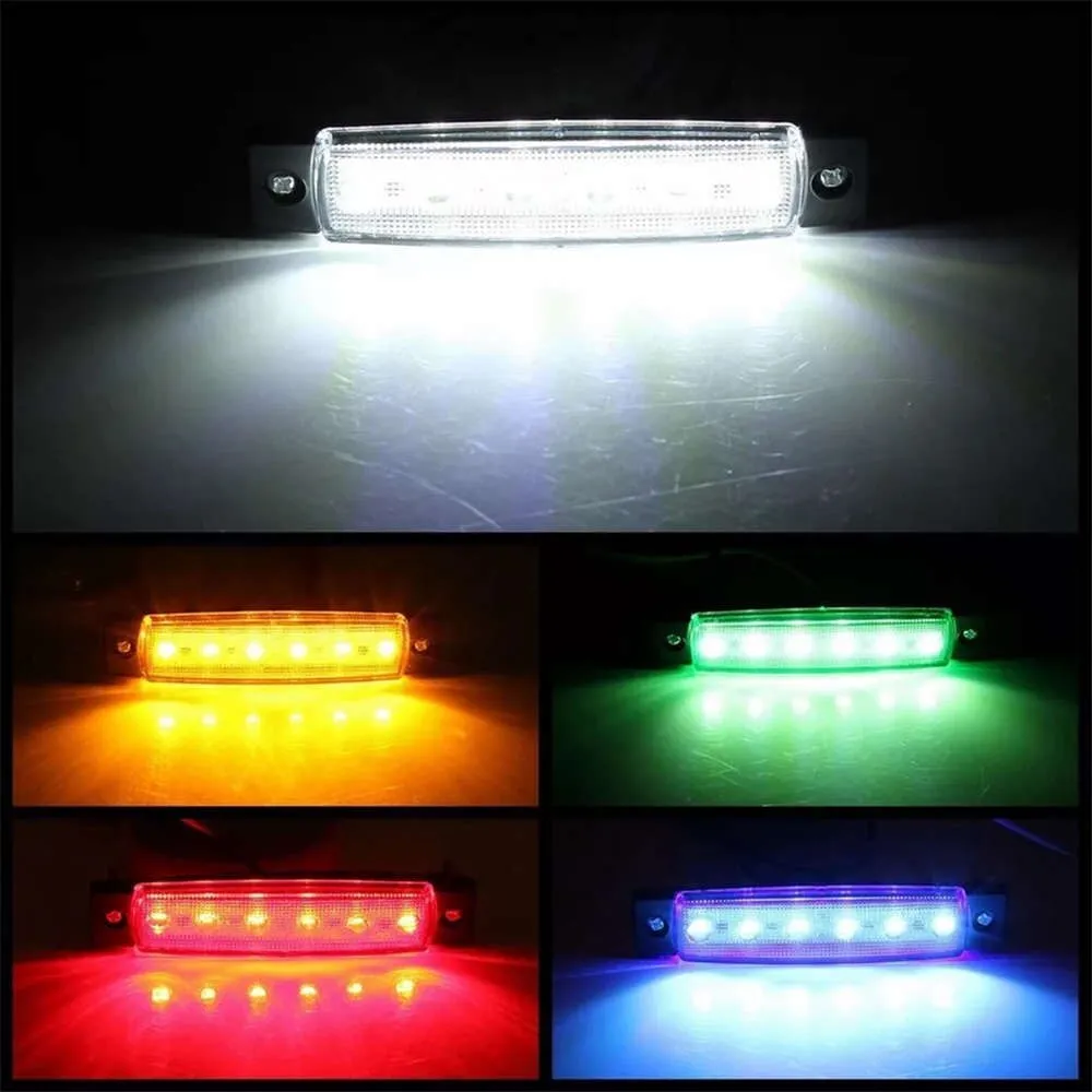 Truck Trailer Side Marker Indicators light Car Signal Brake Rear Warning Taillight 6LED 12V 24V emergency lights car accessories