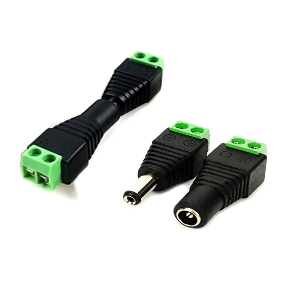 US 20-40 Pairs Female Male 12V DC Power Connector 5.5x 2.1mm Socket Jack Plug