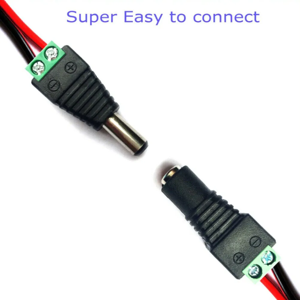 US 20-40 Pairs Female Male 12V DC Power Connector 5.5x 2.1mm Socket Jack Plug