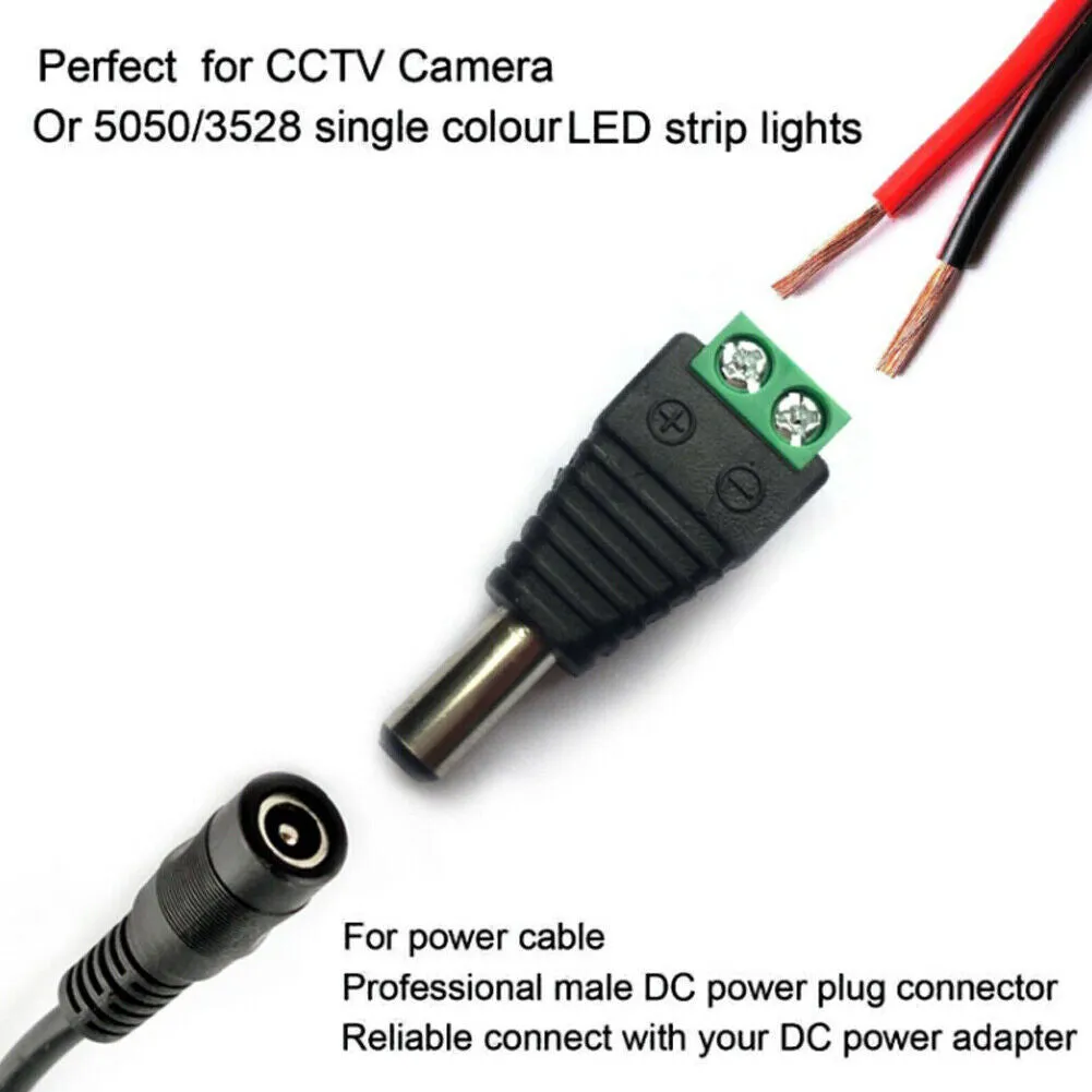 US 20-40 Pairs Female Male 12V DC Power Connector 5.5x 2.1mm Socket Jack Plug