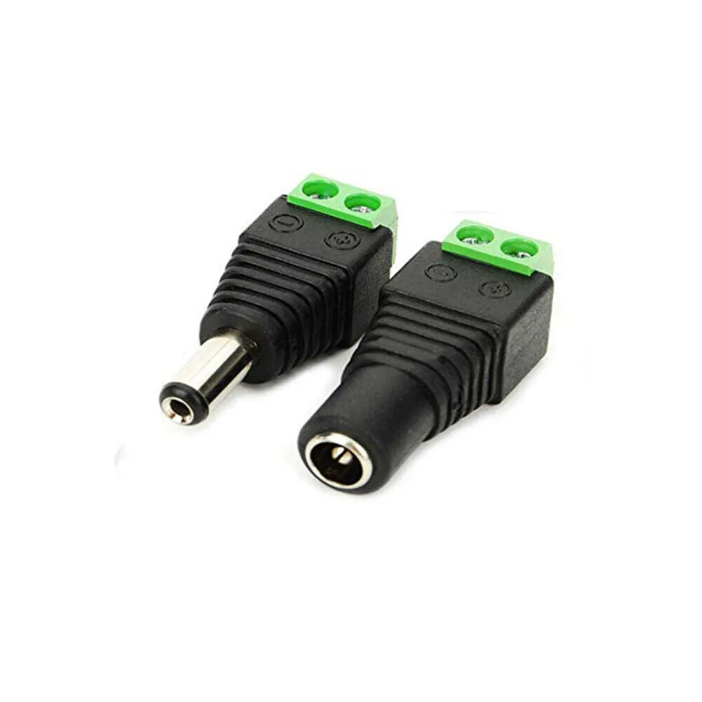 US 20-40 Pairs Female Male 12V DC Power Connector 5.5x 2.1mm Socket Jack Plug